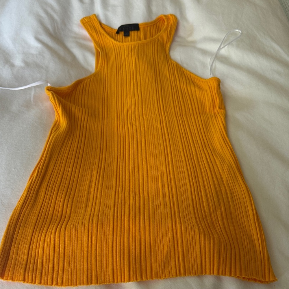 Orange Ribbed Tank Top